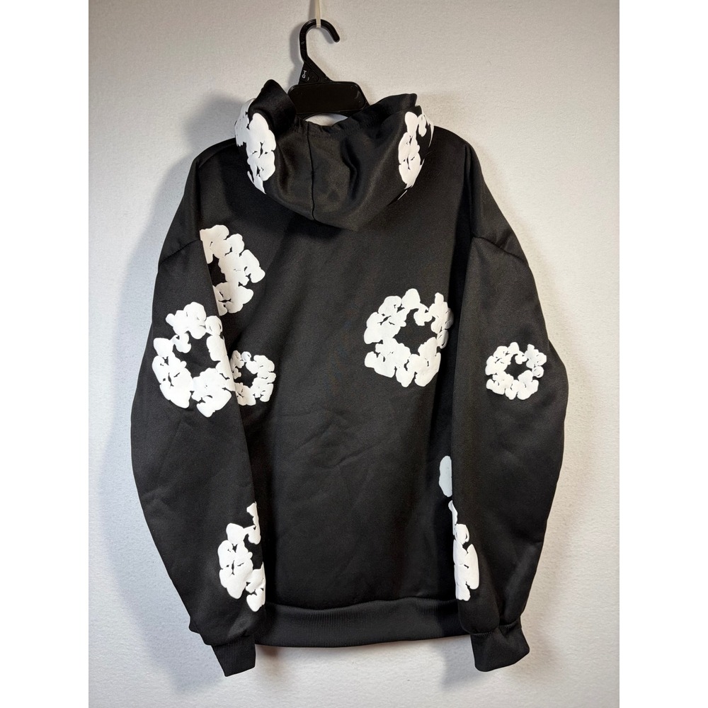 Denim Tears Hoodie Mens Medium Black Excellent Cotton Wreath Graphic Pullover